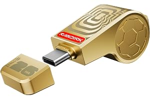 SANDISK USB Type-C Flash Drive 128GB, FIFA World Cup 2026 Edition, Up to 300MB/s, Collectible Whistle Design Pendrive for Smartphone & Laptop, Gold