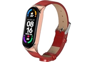 BDIG pasek do Xiaomi Mi Band 6 Mi Band 5 skórzany pasek regulowany, skórzany pasek fitness zamiennik paska dla MiBand 4/Mi Band 3