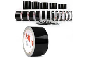 ‎1A STYLE STICKER Auto Zierstreifen Schwarz Hochglanz KFZ Folienstreifen Autodekor Folie Autogrill Motorrad Streifen Basteln Modellbau (50 mm)