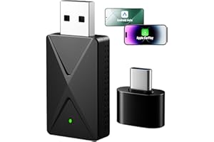 Swiftctrl Bezprzewodowy adapter CarPlay i Android Auto – przekształca CarPlay / Android Auto przewodowy bezprzewodowy - kompatybilny z samochodem 2017 - USB Plug & Play