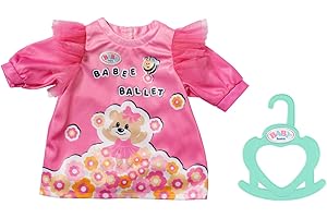 BABY born Little sukienka, kolorowa sukienka dla lalek w kolorze różowym z tiulu i motywem misia, dla lalek 36 cm, 834640 Zapf Creation