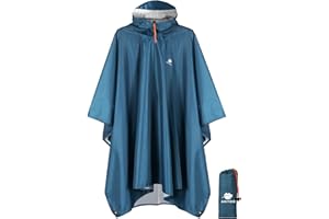 ANYOO Poncho de lluvia impermeable con mangas y bolsillo, ligero y reutilizable, chaqueta impermeable con capucha para actividades al aire libre, Talla única
