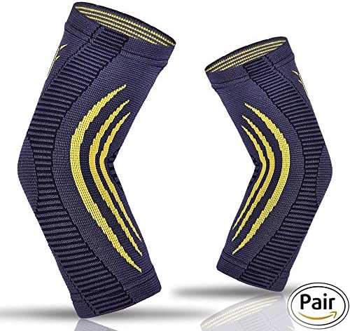 Upfist Elbow Brace Compression Sleeve Elbow Support for Weightlifting- Joint Pain, Tendonitis, Arthritis, Arm Protection, Tennis and Golfers Elbow - Pair