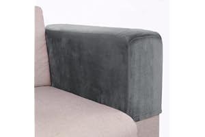 DG Catiee Copribraccioli universali per poltrone, 2 pezzi, antiscivolo, protezione morbida e calda per braccioli del divano (1 set, grigio scuro)