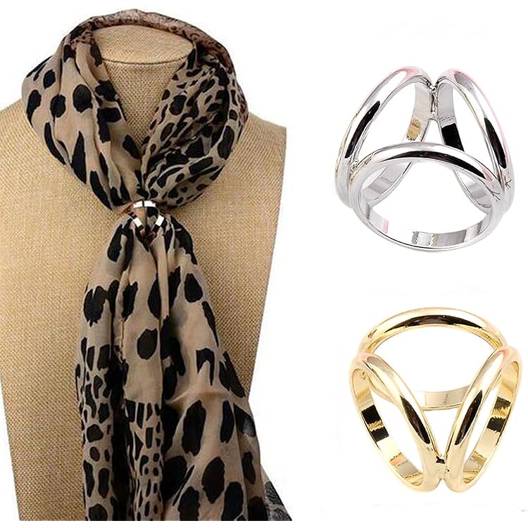 6 Boucles D’Écharpe En Alliage – Or, Argent, Or Rose – Accessoire Déco Pour Foulards - 8