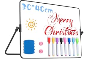 BENUAN A3 Dry Erase Whiteboard with Stand, 40 x 30 cm Double Sided Desktop Magnetic Whiteboard and Pen Eraser for Kids Student Office, Home and School