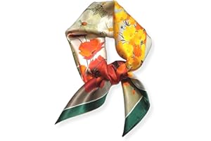 PoeticEHome Bufanda de seda de morera 100% pura para mujer, pañuelo cuadrado 68x68cm, accesorio para cabeza cuello regalo empaquetado