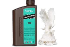 SUNLU Standard Resin, 405nm UV Lumière Durcissement Résine, SLA Résine Imprimante 3D Résine Photopolymère, LCD 3D Printing Resin, Faible Retrait et Durcissement Rapide, 1000G Resin Solide Blanc