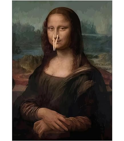 Mona Lisa Schilderij - Grappige Badkamer Wall Art