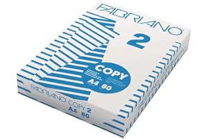 Fabriano Carta per Fotocopie Copy 2, Formato A4, 80 gr, Confezione da 5 risme da 500 Fogli