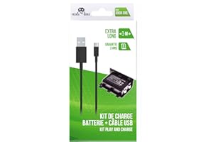 Freaks and Geeks - Batería + Cable De Recarga para Xbox One Play and Charge Cable De 3 Metros (Playstation 5)