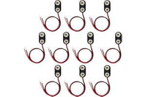 Chanzon UL-Draht 10 Pack 9V Batterie Anschluss Clip mit Anschlussleitungen Kabelbaumhalter I-Typ Kunststoffgehäuse Pigtail Snap für 9Volt Terminal