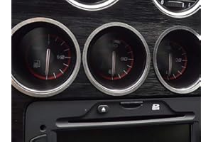 AUTOCOVR Copertura In Acciaio per Alfa_Romeo 159 & BRERA & SPIDER (939) - 3 Pezzi Indicatori Anelli Inox Metallo Spazzolato Interni Fatto Su Misura Decorazioni Tuning Accessori