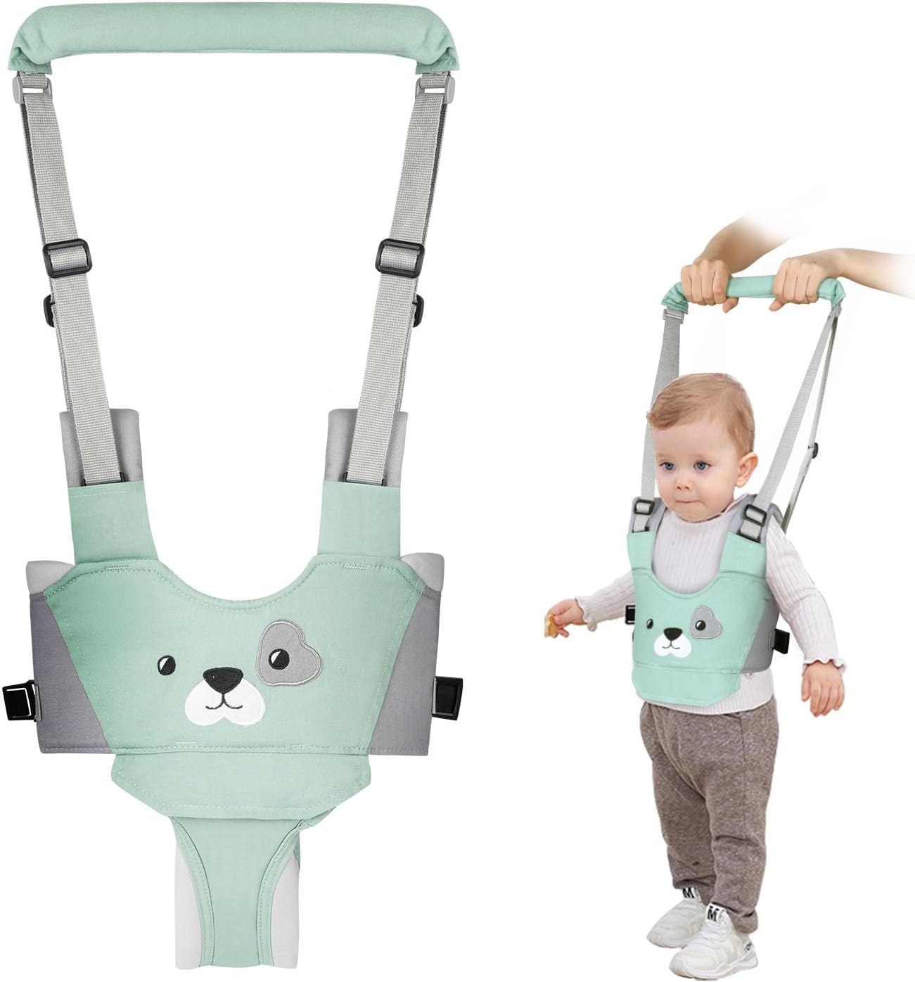Vicloon Arnés de Seguridad para Caminar Arnes Bebes Ajustable Arnés de Bebe con Hebilla de Seguridad y Calcomanías Mágicas Transpirable Cinturón de Andador para Bebe 7-24 Mes