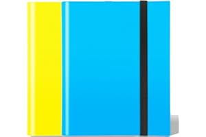 BINJCE 2 Pièces Porte Carte à Collectionner,Classeur Cartes 24 Pages Capacité de 432 Cartes,Étanche Jeu de Farde Carte, Sangle Elastique Empêche la Carte de Tomber(Bleu/Jaune)