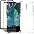 EasyLifeGo for Nokia G11 / Nokia G21 Case with Tempered Glass (2 Pieces) Slim Shock Absorption TPU Soft Edge Bumper with Reinforced Corners Transparent Protective Cover