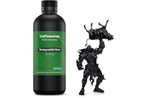 Uniformation Resina de impresora 3D 405nm Resina UV Resina fotopolímero biodegradable PLA a base de plantas para impresoras LCD (X12 negro, 1000g)