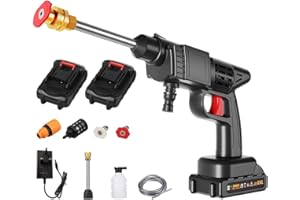 Mulcort Limpiadora de alta presión inalámbrica, portátil, alimentado por batería, 21V, 1500 mAh, 150 PSI, incluye accesorios, para riego de plantas o limpieza de suelos (EU)