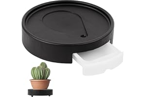 xyuayamz Plataforma con Ruedas Plantas, Redondo ø 20cm Soporte Maceta, Capacidad de Carga 50kg, Base con Ruedas con Caja de Agua, con 4 Ruedas Universales, Uso Interior y Exterior
