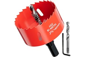 GARHWAL Bi-Metall-Lochsäge 60mm, Bohrkrone, Lochbohrer, mit Dreiecksschaft Adapter und Zentrierbohrer - Präzises und schnelles Schneiden von Holz, Kunststoff, Gipskarton, dünnen Metallplatten und mehr