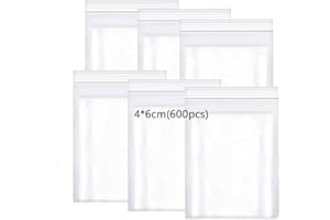huruirui 600 pieces 4 x 6 cm ziplock bags, zip bags, resealable transparent plastic bags, small sealing bag, zip bag set, small ziplock bags, waterproof, 100 μm
