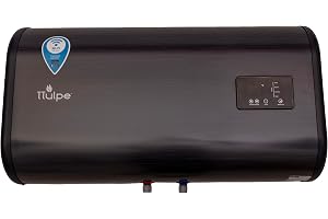 TTulpe Shadow 50-H 50L platt elektrisk varmvattenberedare – horisontellt väggfäste | Smart WiFi-kontroll via Tuya-appen | dubbla värmeelement 1 300 W/2 000 W | Energiklass B