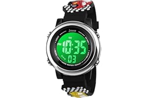 Bigmeda Montre Enfant Numérique Sport 30M Etanche Multifonction Électronique Montres 7 Couleur LED Rétro Eclairage pour 3 Ans à 12 Ans Enfants Fille Garçon