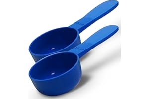 RE-GEN - Juego de 2 cucharas medidoras de plástico reutilizables de mango corto de 15 ml, ideal para líquidos, polvos, gránulos, hogar, cocina, catering, cuidado de la salud, fitness