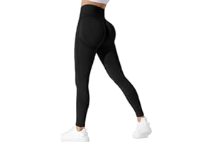 Neteson Mallas Deporte Mujer Push Up Cintura Alta Pantalones de Yoga Elásticos Leggins Control de Barriga Sin Costuras Scrunch Butt para Danza Gym Fitness