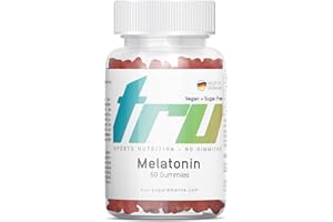 ‎MIOSAN Melatonin Gummies - 60 Stück - Hochdosiert - 0,5mg bioaktives Melatonin pro Gummie- mit Vitamin B6, Lavendel- und Baldrianextrakt - TRU Sports Nutrition - 100% Vegan + Zuckerfrei