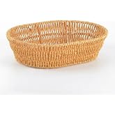 Deconox El Yapımı Doğal Hasır Sepet - Oval &Ccedil;ok Ama&ccedil;lı Ekmeklik ve D&uuml;zenleyici (20,5 x 20,5 x 7 cm)