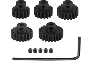 RCTHJIA 0.8M Hardened Steel Pinion Gear Set 1/8 inch 3.175mm Hole 14T 16T 18T 20T 22T with Hex Key for RC Brushless Brush Motor RC Car Upgrade(Compatible with 0.8 Metric Pitch)
