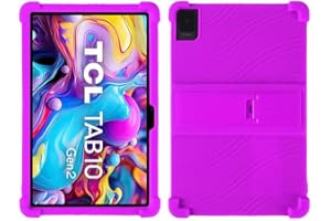 FKQLH Etui do TCL Tab 10 Gen 2 10,4 cala, stojak, silikonowe, przyjazne dla dzieci, odporne na uderzenia, ochronne etui do TCL Tab 10 Gen 2 10,4 cala, fioletowe