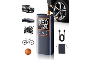 ZUMHIGH Portable Tyre Inflator for car 150PSI 6000mAh Car Tyre Inflator Air Compressor Auto Shut-off Multifunctional Car Tyre Pump Electric Power Bank LED Light Tire Inflator Pump Car Bicycle Ball Custom