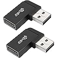 QIANRENON 90°Angle USB 3.1 Adapter 10Gbps USB 3.1 Male to Female Right Angle Connector USB A 3.1 L-Angle Converter Coupler, Support data transfer OTG 3A charging, 2Pcs(Right Angle Side Bend)