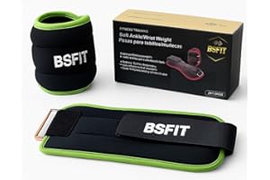 BSFIT tobilleras lastres 1 kg, Set de 2 Pesas de Neopreno, selecciona el peso 0,5kg, 1kg, 1,5kg o 2kg, tobillera para ejercicio y Entrenamiento en casa, lastres, ankle weights