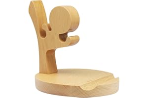 QiCheng&LYS Support Smartphone Bois, Porte téléphone, Creative Kung Fu Kid Plaque de Support pour téléphone Portable, pour Convient aux tablettes et Smartphones