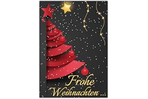 ‎BREITENWERK A4 XXL Weihnachtskarte WEIHNACHTSBAUM mit Umschlag - edle Klappkarte für liebe Kollegen Freunde Verwandte - Frohe Weihnachten Karte von BREITENWERK