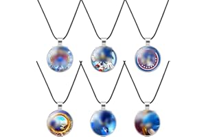 Miotlsy Cartoon Schmuck Cartoon Schmuck Anhänge Halskette Set Jungle Hip Hop Halskette Geschenk Cartoon Anime Halskette für Jungen Teenager 6pcs