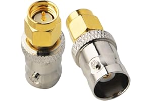 Boobrie Adaptateur BNC SMA Connecteur Coaxial Mâle à Femelle pour Antennes RF, Périphériques LAN Sans Fil, WiFi, Radio Amateur, Scanner SDR - Lot de 2