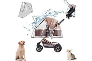 DLMLEMU Unisize Pet Stroller Rain Cover - Foldable Clear Protection for Snow, Wind & Rain, Suitable for Various Stroller Models