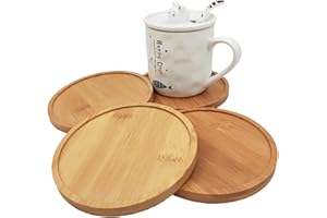 ANKTILY Bambus-Mosaik-Untersetzer - Leere Bodenschalen für Bastelarbeiten, DIY-Mosaikbedarf, Trinkbecher und Pflanzen-Untersetzer, Kunstteller (Rund, L)