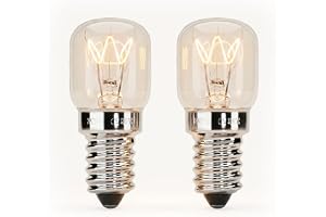 greate E14 ugnslampa 40W 300 grader värmetålig | 2-pack - glödlampa ugnslampa för ugn, saltkristallampa, mikrovågsugn, lavalampa med mera - lampa 300 Lumen & 2700K