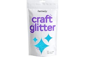 Hemway Craft Glitter - ultrafino 1/128" 0,008" (0,2 mm) - Artes del brillo para manualidades Vasos de papel de vidrio decoraciones diy de Proyectos - 100g - neón fluorescente azul