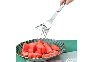 LIKEUDO Mehrzweck Edelstahl Wassermelonen Gabel Melonenschneider Wassermelonenschneider Wassermelonen Slicer Wassermelonen Schneidewerkzeug