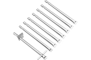Nordic Bbq Store rostfritt stål brännarrör set för Weber Summit 600-serien (E-660, S-660, E-670, S-670) – ersätter 67558 – 6 huvudbrännare, sjöbrännare och rökbrännare