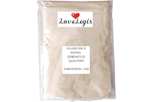 Lovelegis Fine Powder of Botticino Marble Pure Calcium Carbonate White of Meudon 0-600 Micron Marble Powder Caco3 Inert Load Resin Plasters Construction Useful PH Soil Art 1 kg