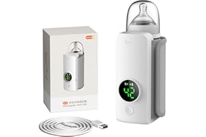 VVU&CCO Portable Bottle Warmer,Travel-Friendly,Fast-Heating,Cordless & Rechargable,Baby Bottle Warmer,Comfortable Feeding Bottle Warmer on The Go,Precise Temperature