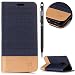 Produktbild WIWJ Schutzhülle für Galaxy S9 Plus Handyhülle Leather Case für Galaxy S9 Plus Hülle Lederhülle Flip Wallet Cover [Canvas-Serie Stand holster]Hülle für Samsung Galaxy S9 Plus-Dunkelblau