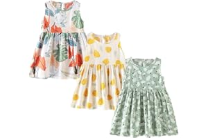 XM-Amigo - Vestido de verano para niñas, diseño de flores, sin mangas, para niña, 6 meses y 10 años